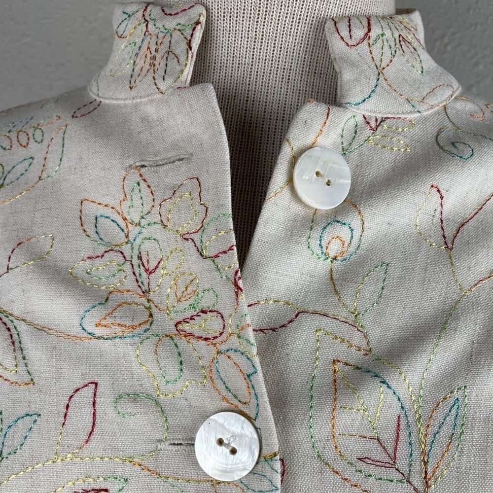 Koret Linen Blend Button Down Top EUC - image 3